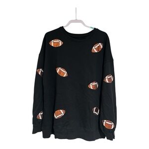 Black Sweatshirt with Football Print